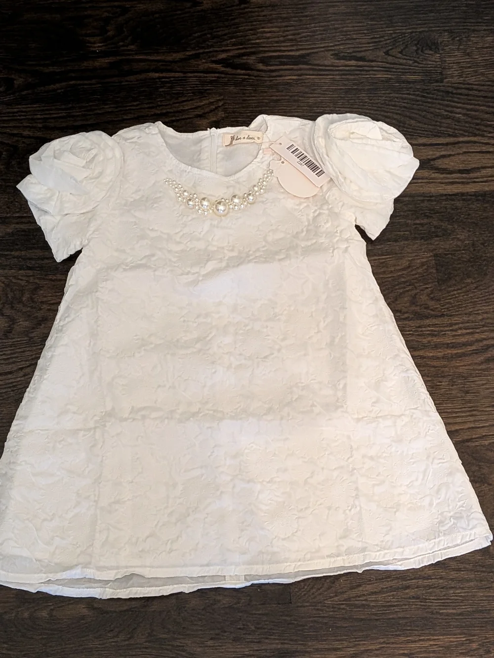 Girls' White Lace Dress with Pearl Accent 4t And 5t Available Price For Each